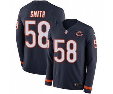 Nike Bears #58 Roquan Smith Navy Blue Team Color Men's Stitched NFL Limited Therma Long Sleeve Jersey