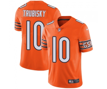 Nike Chicago Bears #10 Mitchell Trubisky Orange Men's Stitched NFL Limited Rush Jersey