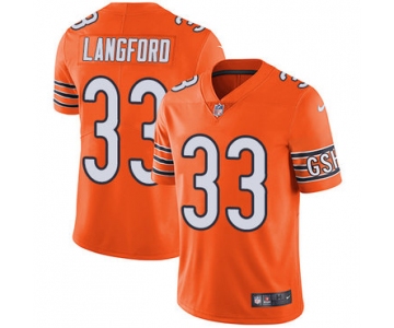 Nike Chicago Bears #33 Jeremy Langford Orange Men's Stitched NFL Limited Rush Jersey