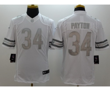 Nike Chicago Bears #34 Walter Payton Platinum White Limited Jersey