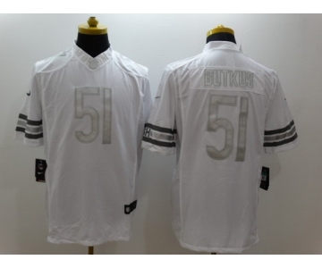 Nike Chicago Bears #51 Dick Butkus Platinum White Limited Jersey