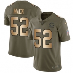 Nike Chicago Bears #52 Khalil Mack Olive Gold Men's Stitched NFL Limited 2017 Salute To Service Jersey