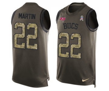 Men's Tampa Bay Buccaneers #22 Doug Martin Green Salute to Service Hot Pressing Player Name & Number Nike NFL Tank Top Jersey