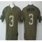 Men's Tampa Bay Buccaneers #3 Jameis Winston Green Salute To Service Limited Jersey