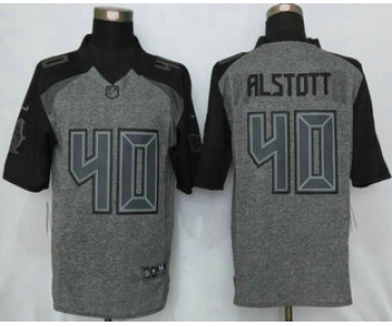 Men's Tampa Bay Buccaneers #40 Mike Alstott Gray Gridiron Stitched NFL Nike Limited Jersey