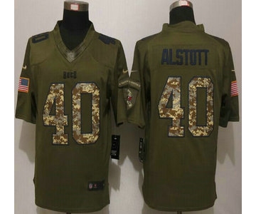 Men's Tampa Bay Buccaneers #40 Mike Alstott Green Salute to Service 2015 NFL Nike Limited Jersey