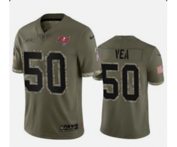Men's Tampa Bay Buccaneers #50 Vita Vea 2022 Olive Salute To Service Limited Stitched Jersey