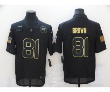 Men's Tampa Bay Buccaneers #81 Antonio Brown Black 2020 Salute To Service Stitched NFL Nike Limited Jersey