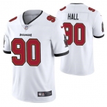 Men's Tampa Bay Buccaneers #90 Logan Hall White Vapor Untouchable Limited Stitched Jersey