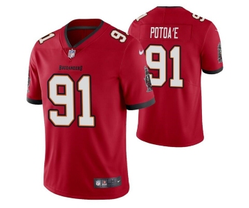 Men's Tampa Bay Buccaneers #91 Benning Potoa'e Red Vapor Untouchable Limited Stitched Jersey