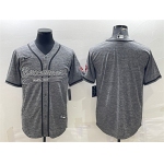 Men's Tampa Bay Buccaneers Blank Gray With Patch Cool Base Stitched Baseball Jersey