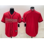 Men's Tampa Bay Buccaneers Blank Red Stitched Cool Base Nike Baseball Jersey