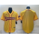 Men's Tampa Bay Buccaneers Blank Yellow Stitched Cool Base Nike Baseball Jersey