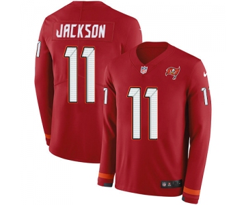 Nike Buccaneers #11 DeSean Jackson Red Team Color Men's Stitched NFL Limited Therma Long Sleeve Jersey