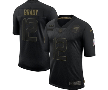 Nike Buccaneers 12 Tom Brady Black 2020 Salute To Service Limited Jersey