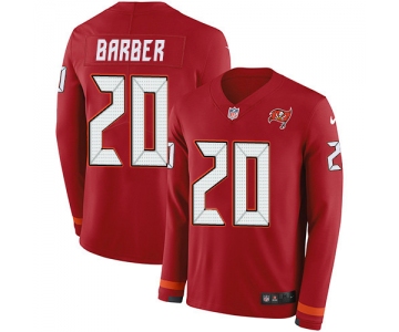 Nike Buccaneers #20 Ronde Barber Red Team Color Men's Stitched NFL Limited Therma Long Sleeve Jersey