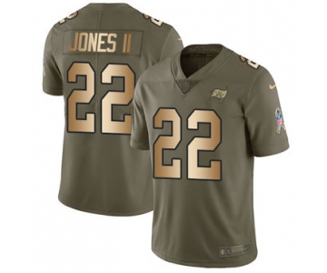 Nike Buccaneers #22 Ronald Jones II Olive Gold Men's Stitched NFL Limited 2017 Salute To Service Jersey