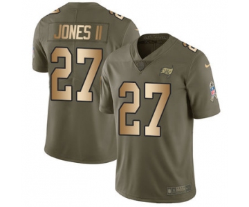 Nike Buccaneers #27 Ronald Jones II Olive Gold Men's Stitched NFL Limited 2017 Salute To Service Jersey