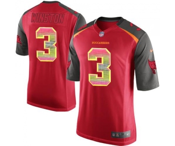 Nike Buccaneers #3 Jameis Winston Red Team Color Men's Stitched NFL Limited Strobe Jersey