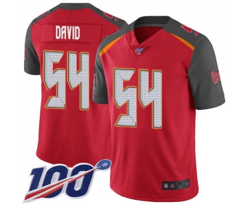 Nike Buccaneers #54 Lavonte David Red Team Color Men's Stitched NFL 100th Season Vapor Limited Jersey