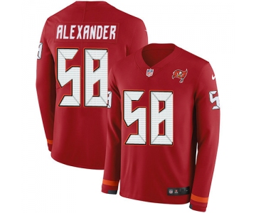 Nike Buccaneers #58 Kwon Alexander Red Team Color Men's Stitched NFL Limited Therma Long Sleeve Jersey