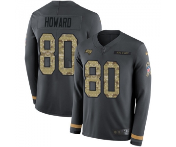 Nike Buccaneers #80 O. J. Howard Anthracite Salute to Service Men's Stitched NFL Limited Therma Long Sleeve Jersey