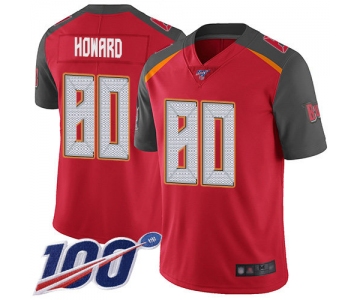 Nike Buccaneers #80 O. J. Howard Red Team Color Men's Stitched NFL 100th Season Vapor Limited Jersey