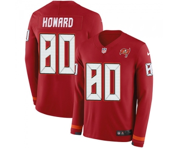 Nike Buccaneers #80 O. J. Howard Red Team Color Men's Stitched NFL Limited Therma Long Sleeve Jersey