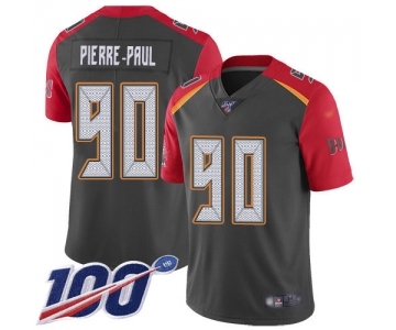Nike Buccaneers #90 Jason Pierre-Paul Gray Men's Stitched NFL Limited Inverted Legend 100th Season Jersey