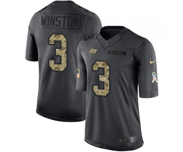 Nike Tampa Bay Buccaneers #3 Jameis Winston Black Men's Stitched NFL Limited 2016 Salute to Service Jersey