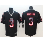 Nike Tampa Bay Buccaneers #3 Jameis Winston Black USA Flag Fashion Limited Jersey