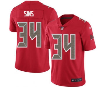 Nike Tampa Bay Buccaneers #34 Charles Sims Red Men's Stitched NFL Limited Rush Jersey