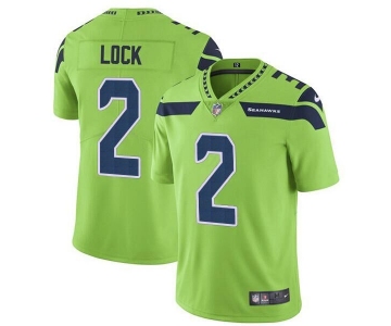 Men's Seattle Seahawks #2 Drew Lock Green Vapor Untouchable Limited Stitched Jersey