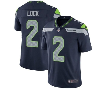 Men's Seattle Seahawks #2 Drew Lock Navy Vapor Untouchable Limited Stitched Jersey