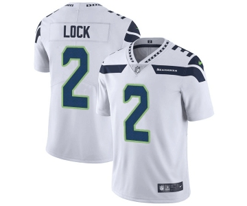 Men's Seattle Seahawks #2 Drew Lock White Vapor Untouchable Limited Stitched Jersey