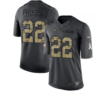 Men's Seattle Seahawks #22 C. J. Prosise Black Anthracite 2016 Salute To Service Stitched NFL Nike Limited Jersey