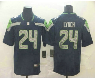 Men's Seattle Seahawks #24 Marshawn Lynch Navy Blue 2017 Vapor Untouchable Stitched NFL Nike Limited Jersey