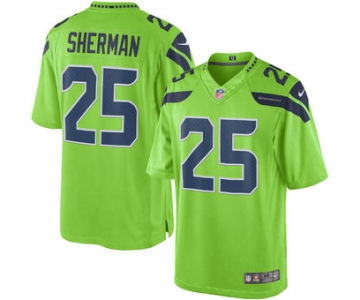 Men's Seattle Seahawks #25 Richard Sherman Nike Green Color Rush Limited Jersey