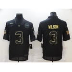 Men's Seattle Seahawks #3 Russell Wilson Black 2020 Salute To Service Stitched NFL Nike Limited Jersey