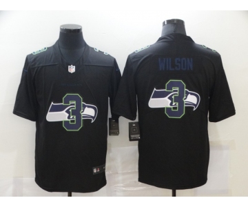 Men's Seattle Seahawks #3 Russell Wilson Black 2020 Shadow Logo Vapor Untouchable Stitched NFL Nike Limited Jersey