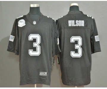 Men's Seattle Seahawks #3 Russell Wilson Black Olive 2019 Salute To Service Stitched NFL Nike Limited Jersey