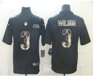 Men's Seattle Seahawks #3 Russell Wilson Black Statue Of Liberty Stitched NFL Nike Limited Jersey