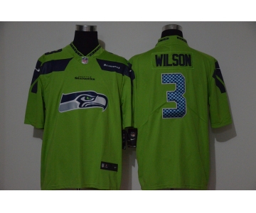 Men's Seattle Seahawks #3 Russell Wilson Green 2020 Big Logo Vapor Untouchable Stitched NFL Nike Fashion Limited Jersey