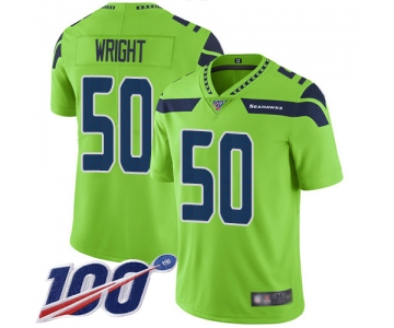 Men's Seattle Seahawks #50 K.J. Wright Green Football Rush Vapor Untouchable 100th Season Limited Jersey