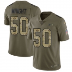 Men's Seattle Seahawks #50 K.J. Wright Olive Camo Nike 2017 Salute to Service Jersey