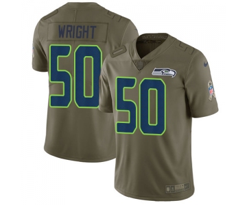 Men's Seattle Seahawks #50 K.J. Wright Olive Nike NFL 2017 Salute to Service Limited Jersey