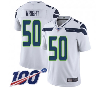 Men's Seattle Seahawks #50 K.J. Wright White Football Road Untouchable 100th Season Limited Jersey