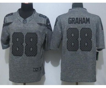 Men's Seattle Seahawks #88 Jimmy Graham Nike Gray Gridiron 2015 NFL Gray Limited Jersey