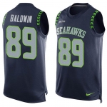 Men's Seattle Seahawks #89 Doug Baldwin Navy Blue Hot Pressing Player Name & Number Nike NFL Tank Top Jersey