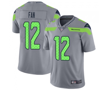 Nike Seahawks #12 Fan Gray Men's Stitched NFL Limited Inverted Legend Jersey
